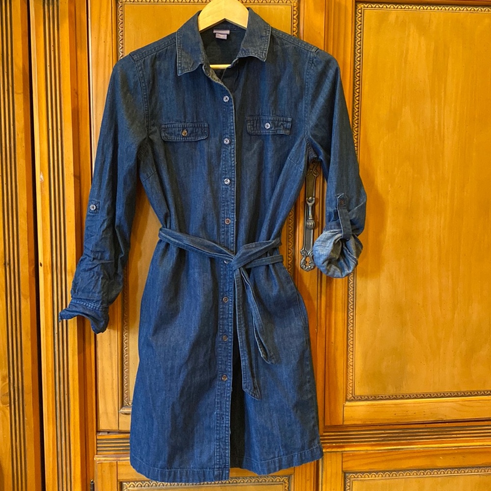 Women’s denim, long sleeve dress, medium